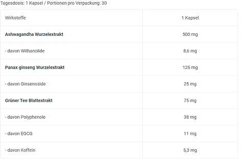 BioTech Maisto Papildas Ashwa+ 30 Kapsulių