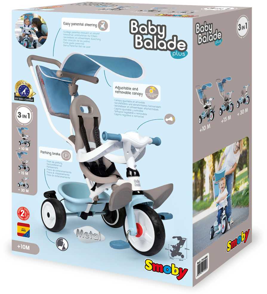 Triratukas Smoby Baby Balade mėlynas