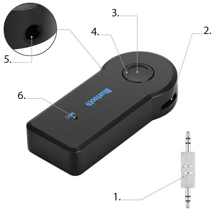 Bluetooth garso imtuvas su mikrofonu 3,5 mm