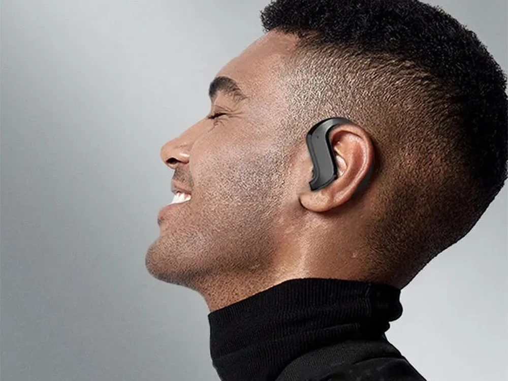 Bluetooth belaidės sportinės ausinės bėgimui, dėvimos ant ausų