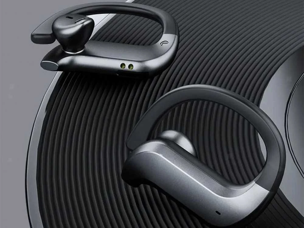 Bluetooth belaidės sportinės ausinės bėgimui, dėvimos ant ausų