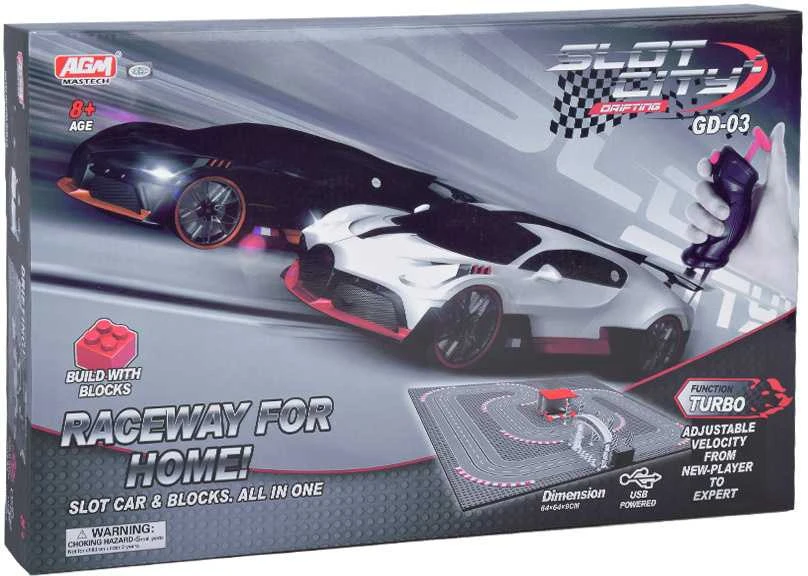 Jokomisiada Bugatti lenktynių trasa su 2 blokais nuotolinio valdymo automobiliais! Labai smagus RC0664