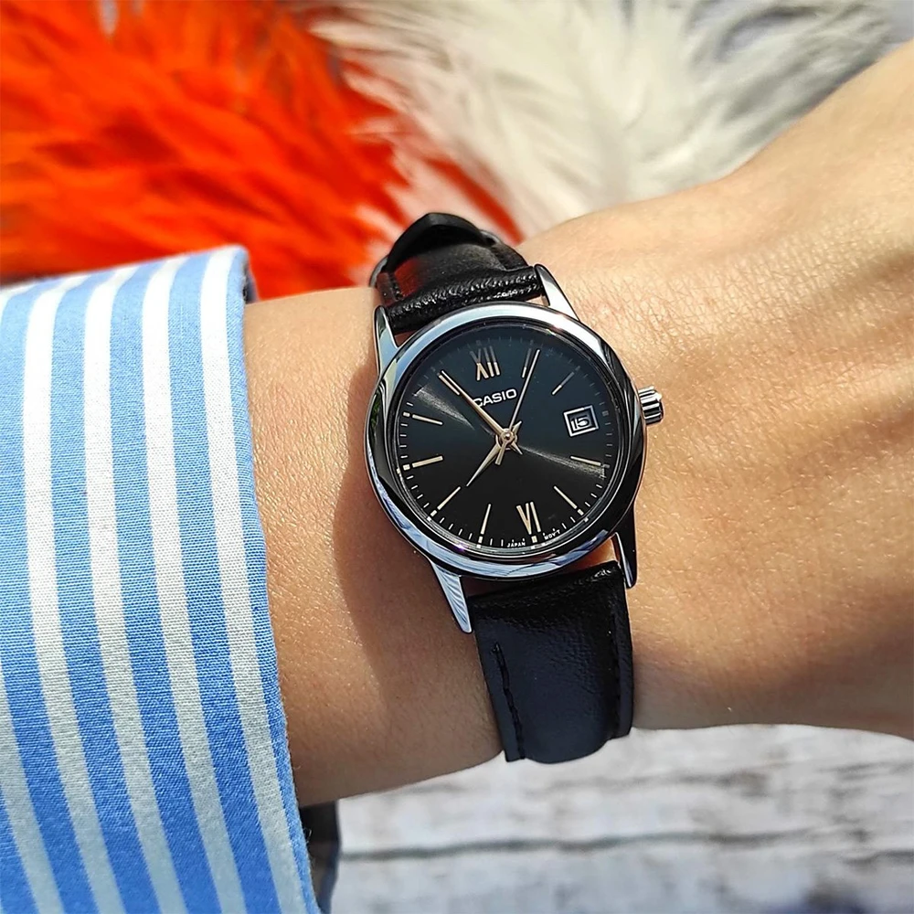 CASIO LTP-V002L-1B3UDF moteriškas laikrodis (zd584j) + dėžutė