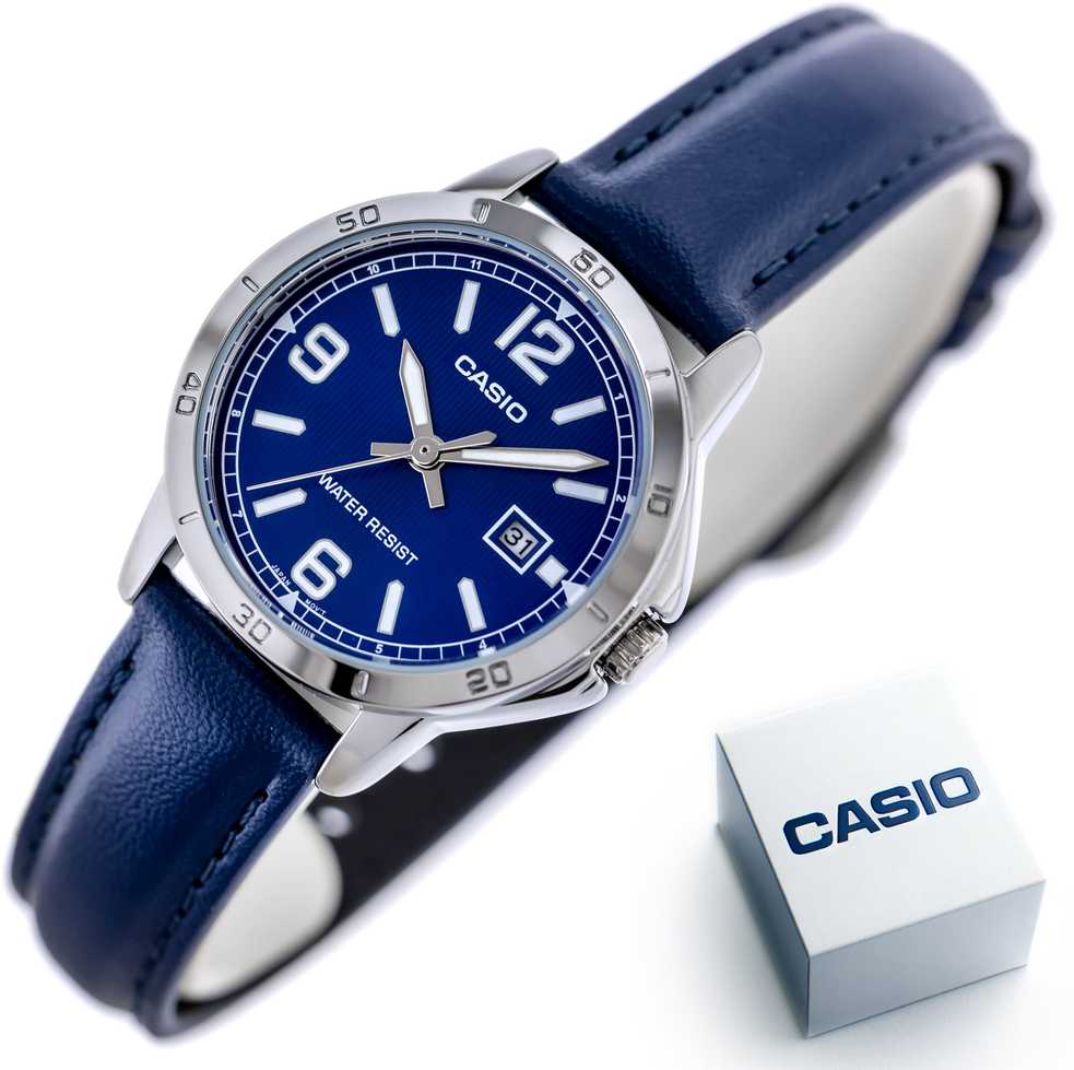 Casio LTP-V004L-2B moteriškas laikrodis (zd569g) + dėžutė