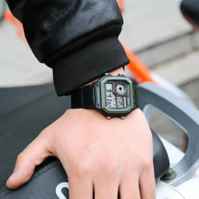 CASIO sportinis vyriškas laikrodis AE-1200WHB-1B + dėžutė (zd146d)
