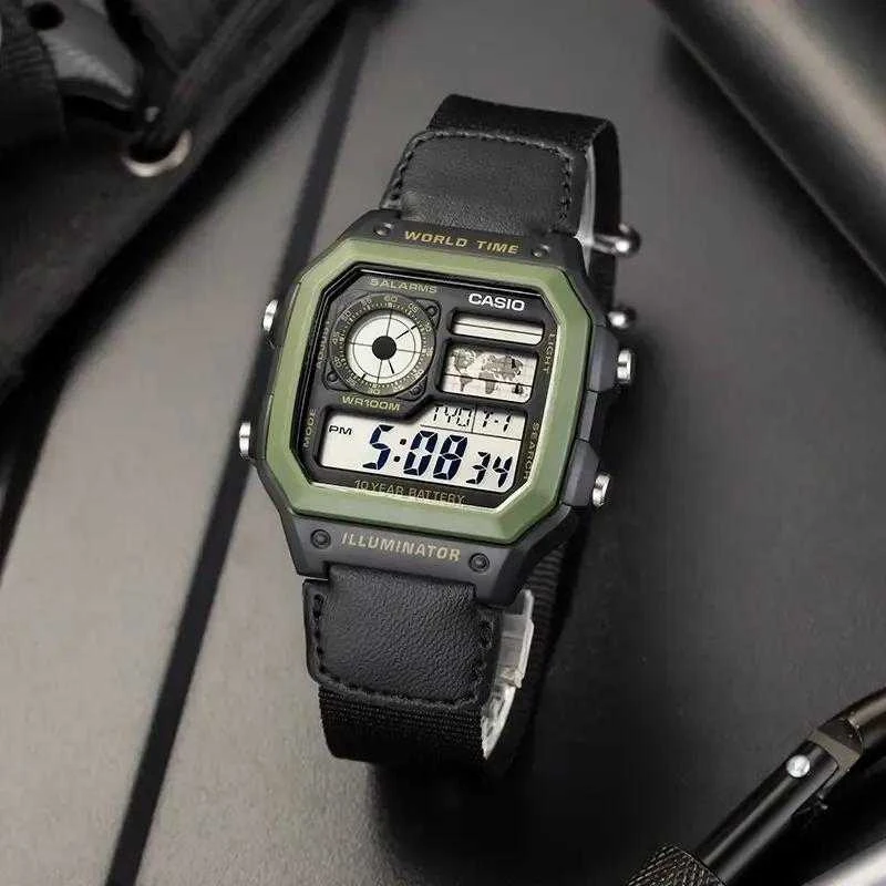 CASIO sportinis vyriškas laikrodis AE-1200WHB-1B + dėžutė (zd146d)
