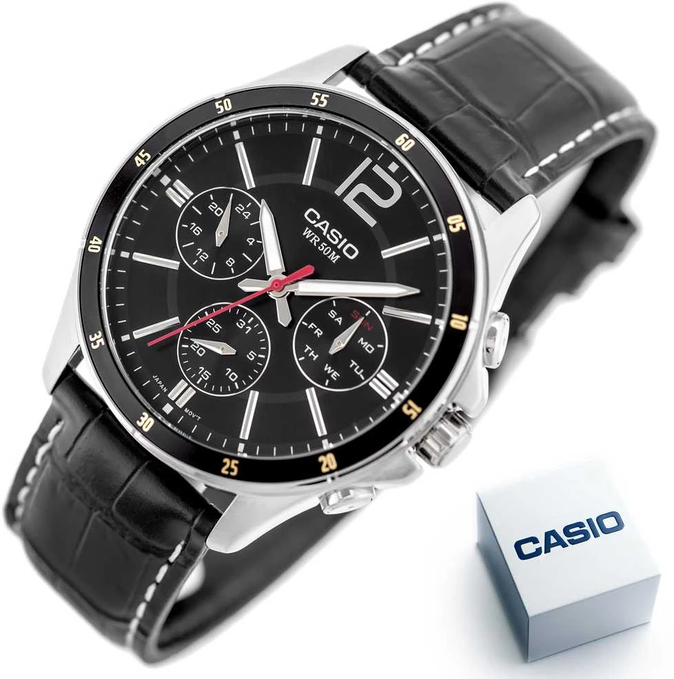 Laikrodis vyrams CASIO MTP-1374L 1AV (zd064b) + dėžutė