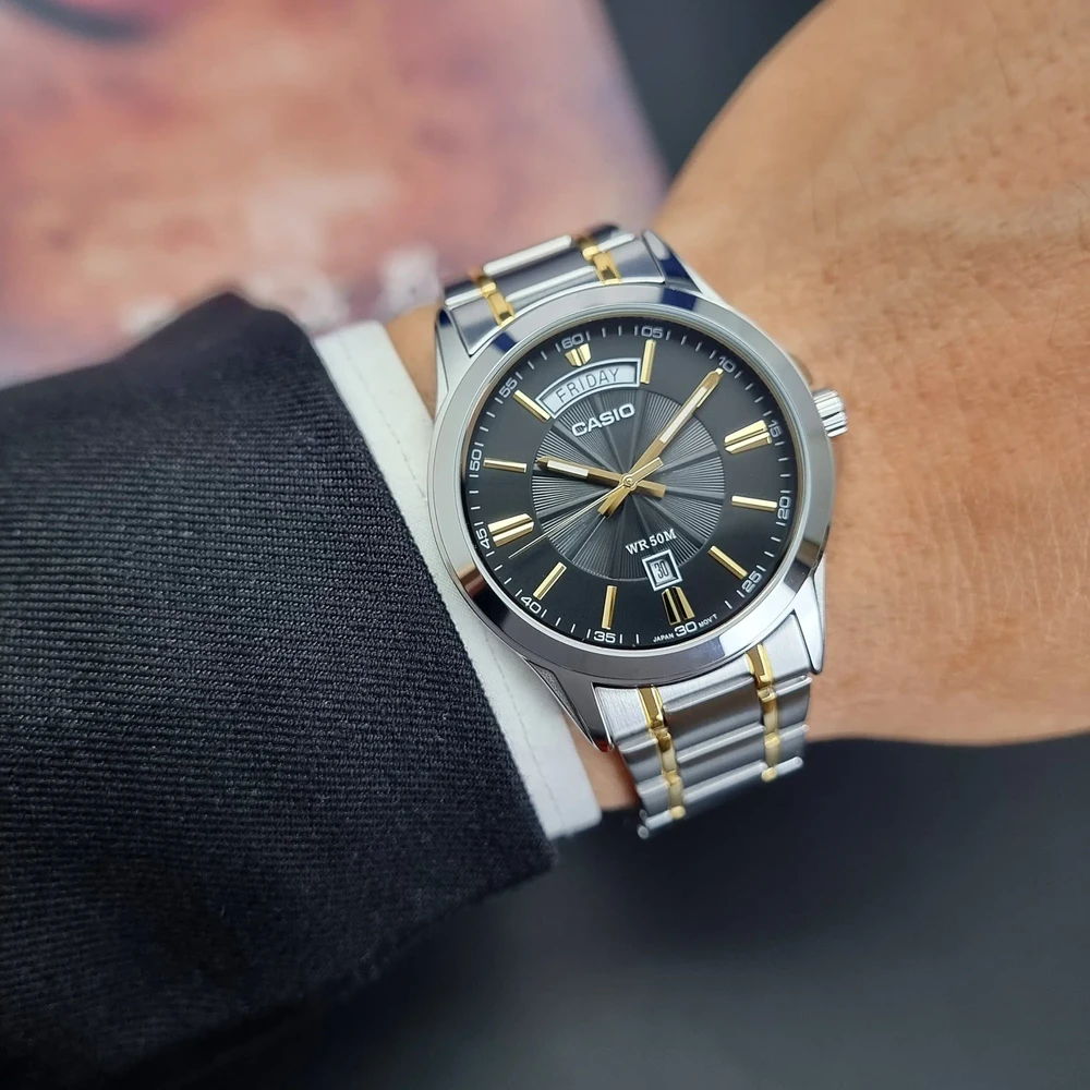 Vyriškas laikrodis CASIO MTP-1381G-1A (zd191d) + BOX
