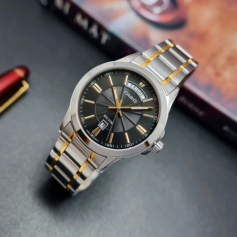Vyriškas laikrodis CASIO MTP-1381G-1A (zd191d) + BOX