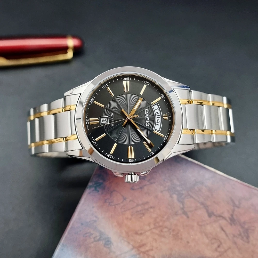 Vyriškas laikrodis CASIO MTP-1381G-1A (zd191d) + BOX