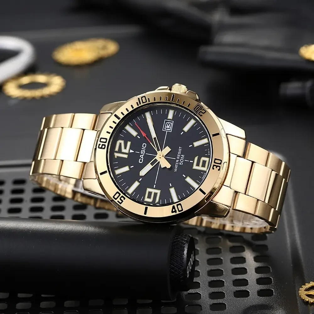 Laikrodis CASIO MTP-VD01G-1B MEN'S WATCH + BOX