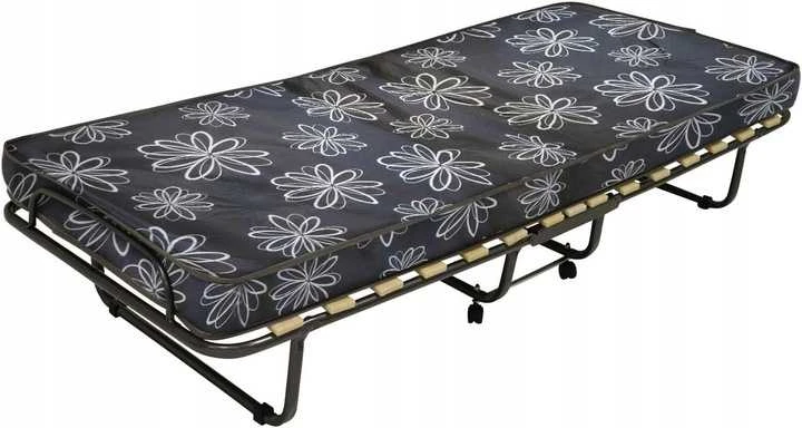 Italų Lankstoma Viešbučio/Kempingo Lova su Čiužiniu 80×190 cm – Pilka