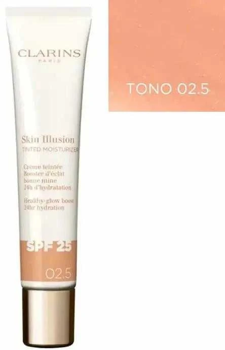 Clarins Skin Illusion Tinted Moisturizer SPF 25 tonuojantis kremas | atspalvis: 2.5, 40 ml