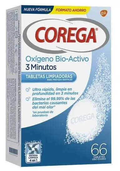 Dantų šepetėlis "Corega Active Oxygen" 3 minutės 66 tabletės