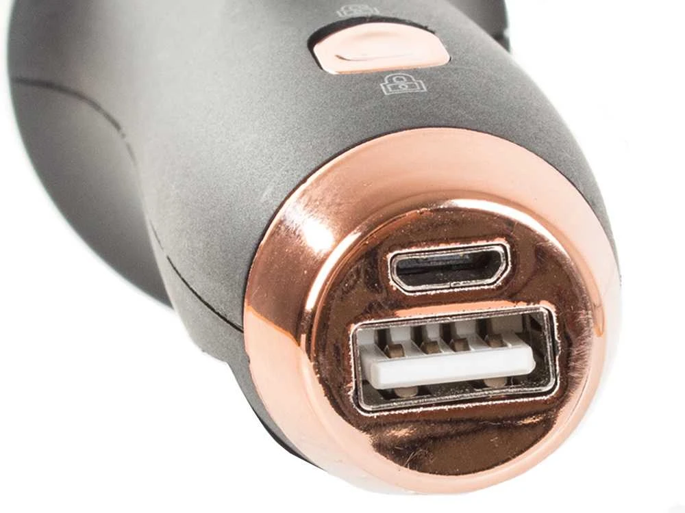 Plaukų formavimo prietaisas su USB krovikliu ir powerbank funkcija