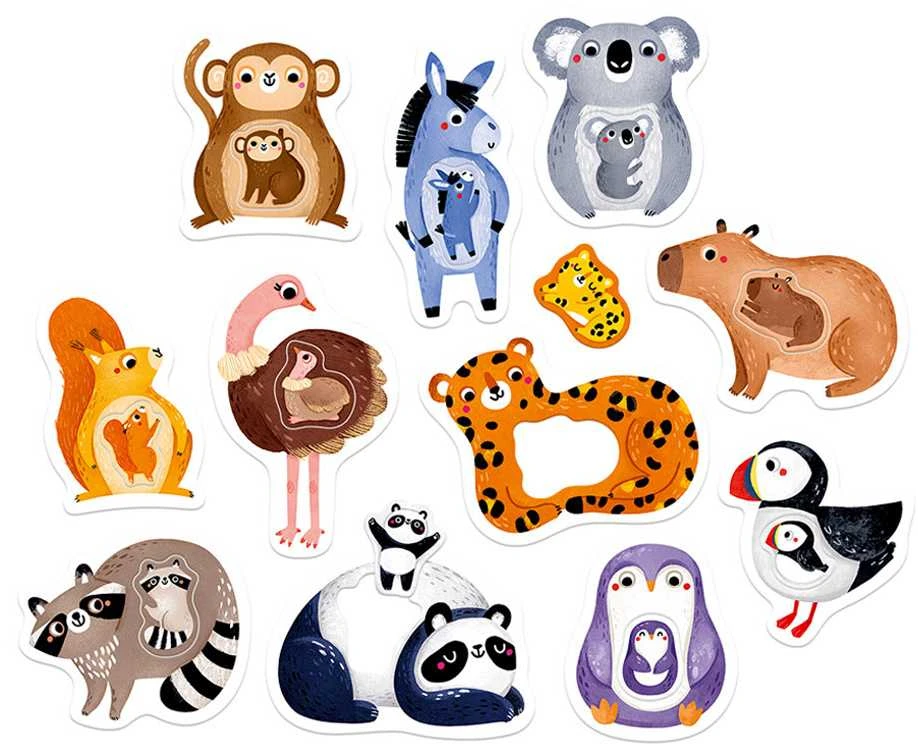 CzuCzu Pirmoji dėlionė Mama ir aš 18+ mėnesių 22 vienetai gyvūnaiZA5557