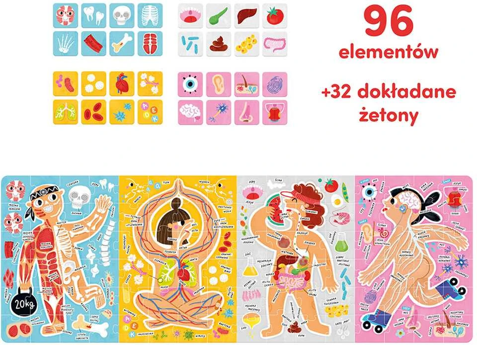 Dėlionė „Czuczu“ galvosūkis Štai kaip mano kūnas veikia 96 vnt. ZA4853