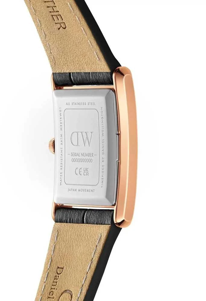Moteriškas laikrodis DANIEL WELLINGTON Bound Juodas Crocodile Rose Gold 20mm DW00100693 + BOX