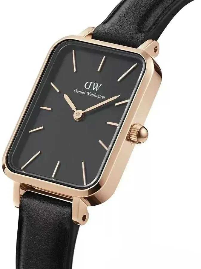DANIEL WELLINGTON MOTERIS LAIKRODIS DW00100435 – Quadro presuotas Sheffield Rose Gold 20mm + DĖŽĖ