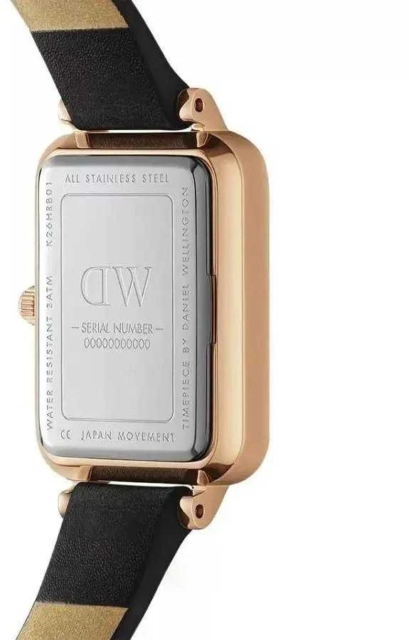 DANIEL WELLINGTON MOTERIS LAIKRODIS DW00100435 – Quadro presuotas Sheffield Rose Gold 20mm + DĖŽĖ
