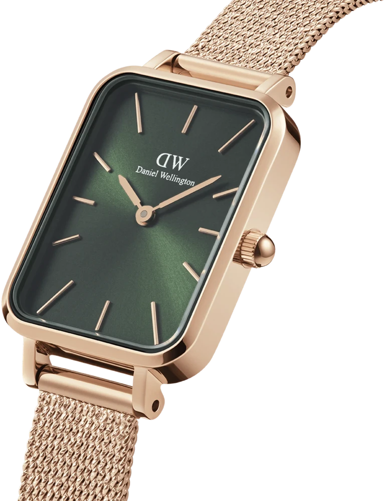 Moteriškas laikrodis DANIEL WELLINGTON Quadro Pressed Melrose Emerald 20mm DW00100445+ DĖŽUTĖ (zw505n)