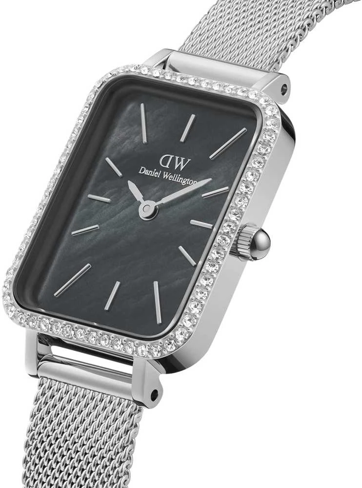 Moteriškas laikrodis DANIEL WELLINGTON Quadro Sidabrinis Mesh DW00100667 + BOX (zw519k)