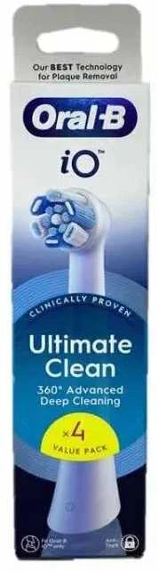 Oral-B Burnos Higienos Priemonė - iO Ultimate Clean Baltas Pakeitimo Galvutė 4 Rinkinys
