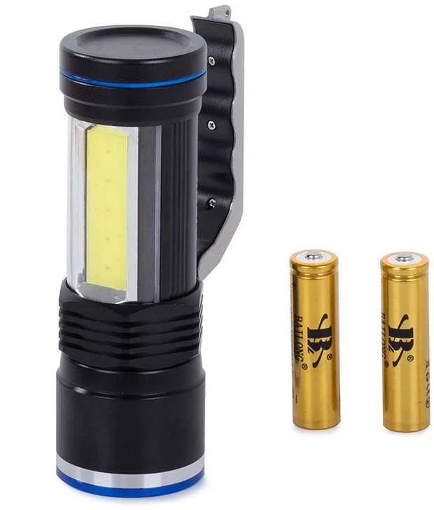 Prožektorius Bailong T624 su CREE XM-L T6 dioda ir COB šviesos funkcija