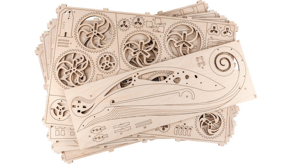 Dėlionė Wooden city Wooden.City 3D medinio laikrodžio galvosūkis – švytuoklė