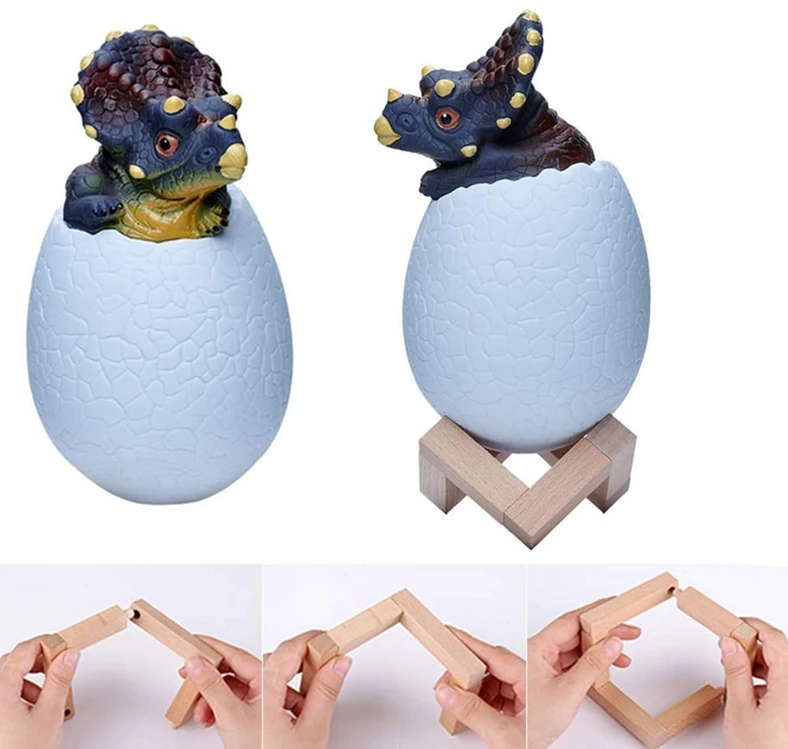 Naktinė lempa Triceratops kiaušinis RGB LED