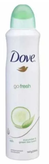 Dove Go Fresh Cucumber And Žalias Tea Dezodorantas Purškiklis purškiamas dezodorantas 250ml