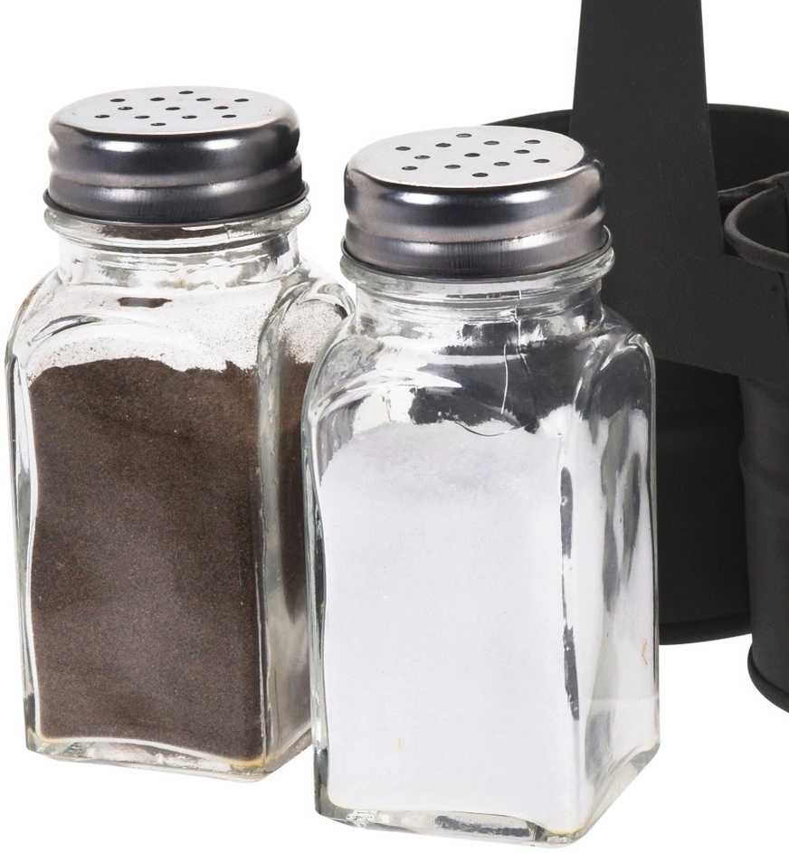 Druskinė ir pipirinė su stovu 3 vnt.