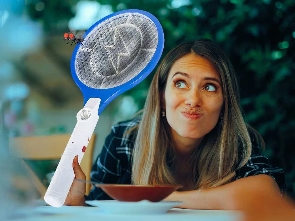 Elektrinė musių gaudyklė su LED žibintuvu