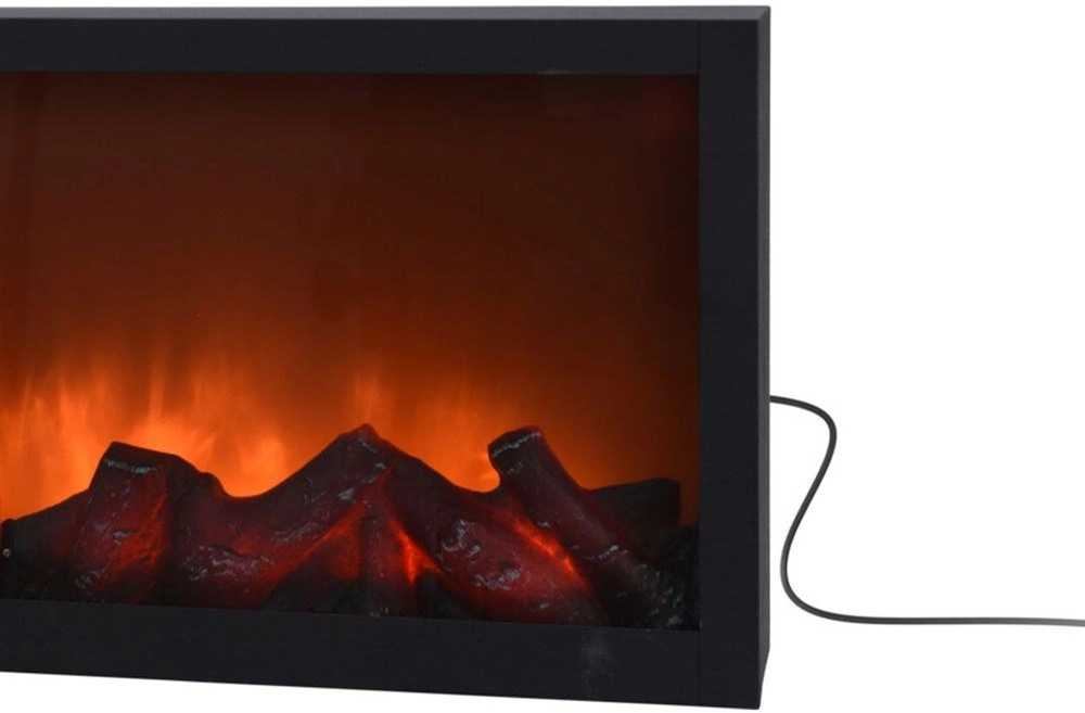 Elektrinis židinys LED 57x25 cm juodas