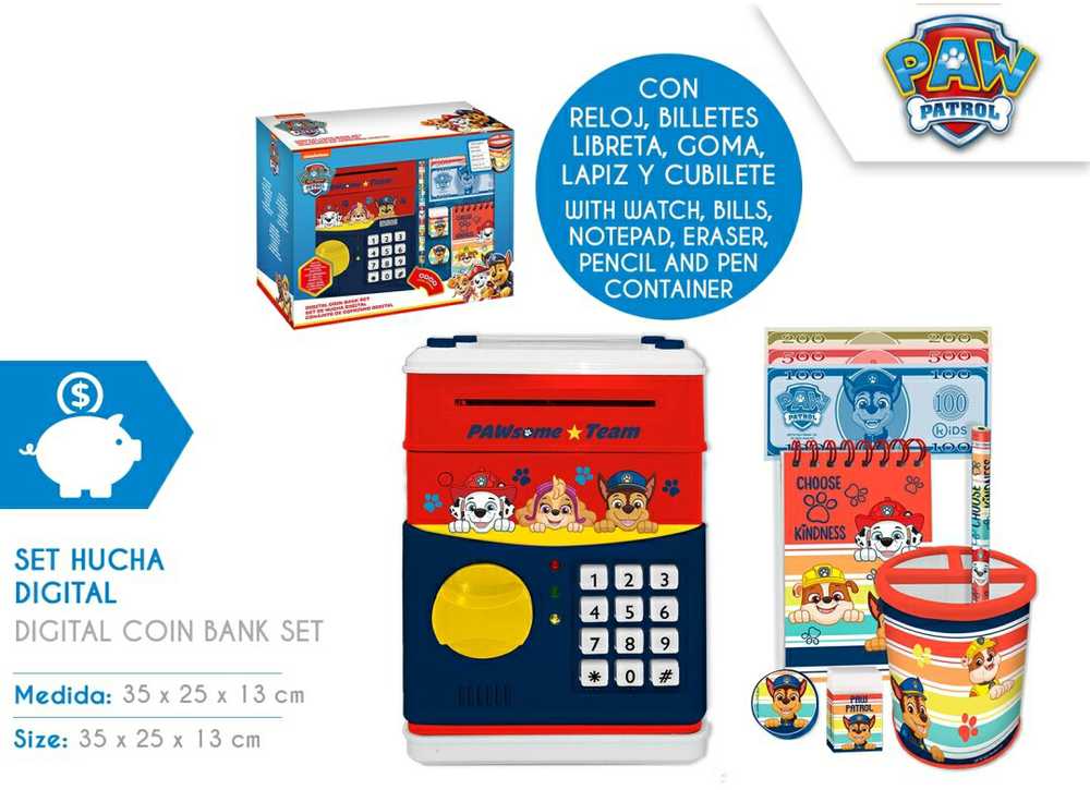 Paw Patrol Spaarpot met Slot (6st.) | Groothandel Merk Speelgoed