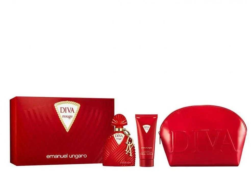 Emanuel Ungaro Diva Rouge Epv 100ml Leche Corporal 100ml Neceser dovanų rinkinys