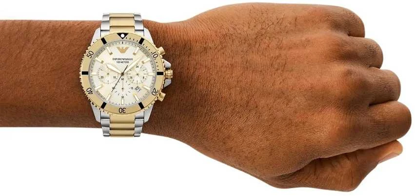 EMPORIO ARMANI VYRIŠKAS LAIKRODIS AR11606 Dvispalvis Chronografas + DĖŽUTĖ
