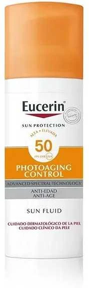 "Eucerin Sun Fluid Anti Age SPF50" apsauginis fluidas nuo saulės, 50 ml