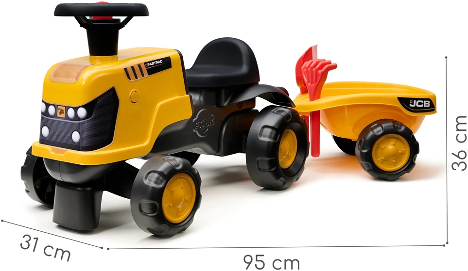 FALK JCB Fastrac Traktorius su Priekaba, Grėbliu ir kastuvu 1-3 metai