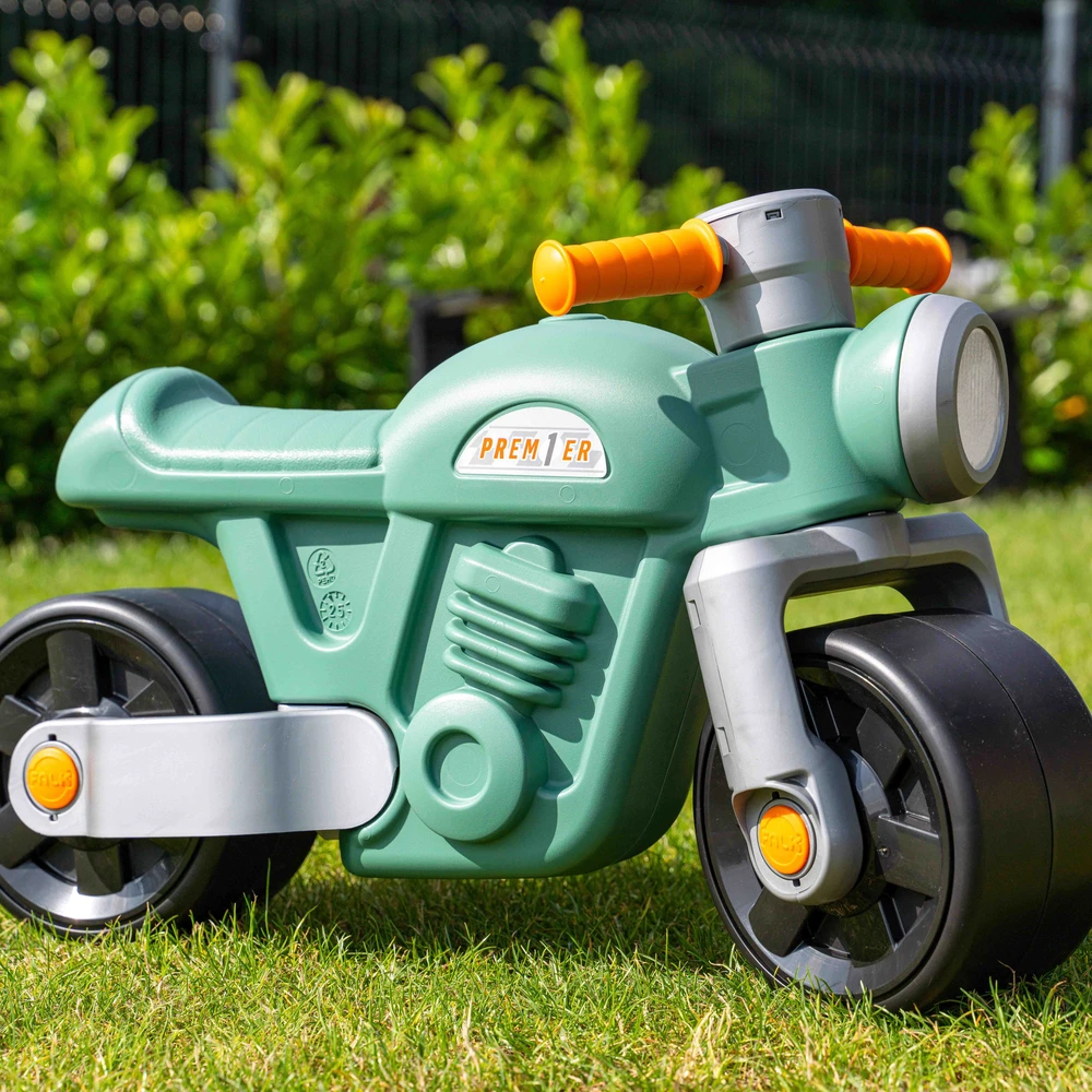 Vaikiškas paspirtukas motociklas FALK Moto Premier Vintage žalias