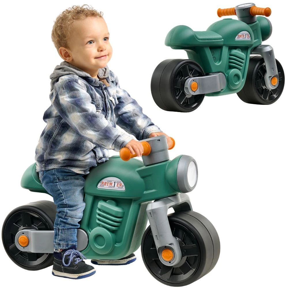Vaikiškas paspirtukas motociklas FALK Moto Premier Vintage žalias