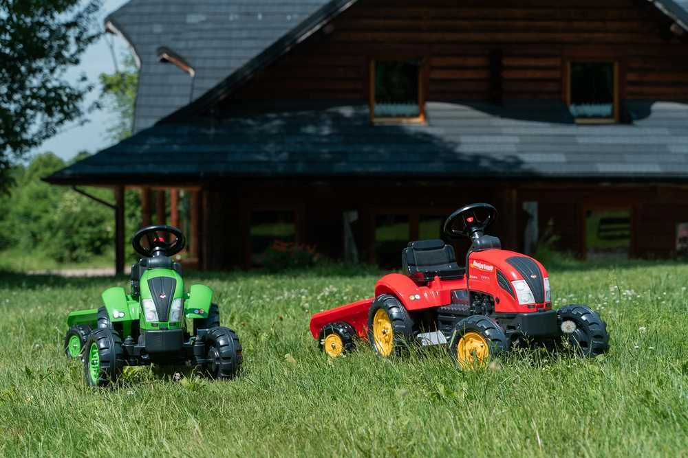 FALK Pedalinio traktoriaus modelis Su priekaba Žalias 2-5 metų vaikams