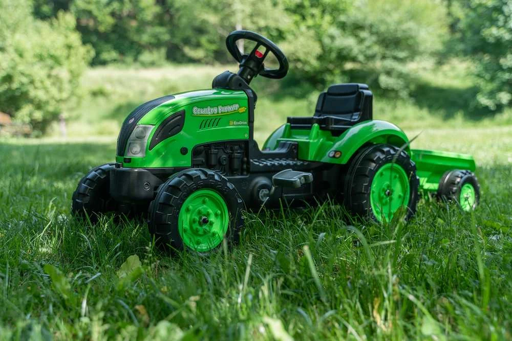 FALK Pedalinio traktoriaus modelis Su priekaba Žalias 2-5 metų vaikams