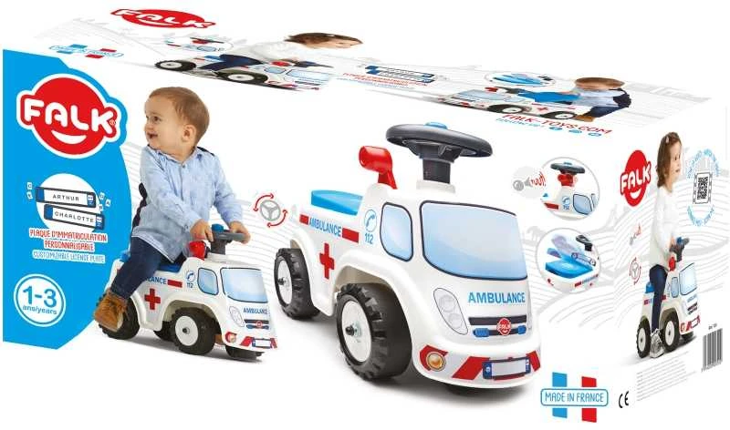 FALK Vaikiškas Automobilis Greitoji Pagalba su Klaksonu