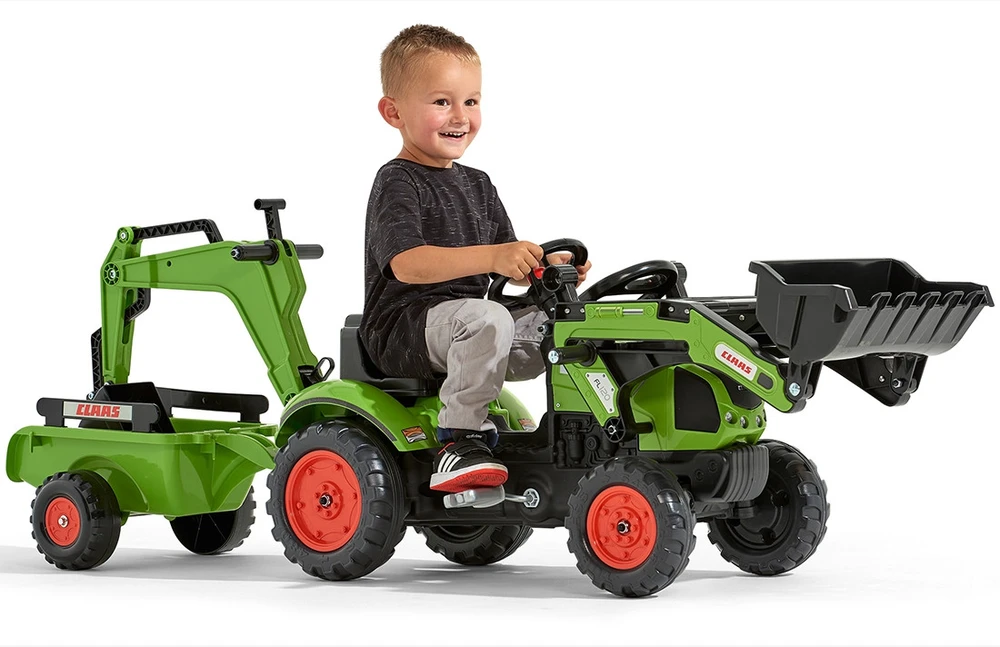 Vaikiškas traktorius su priekaba FALK CLAAS Arion Backhoe