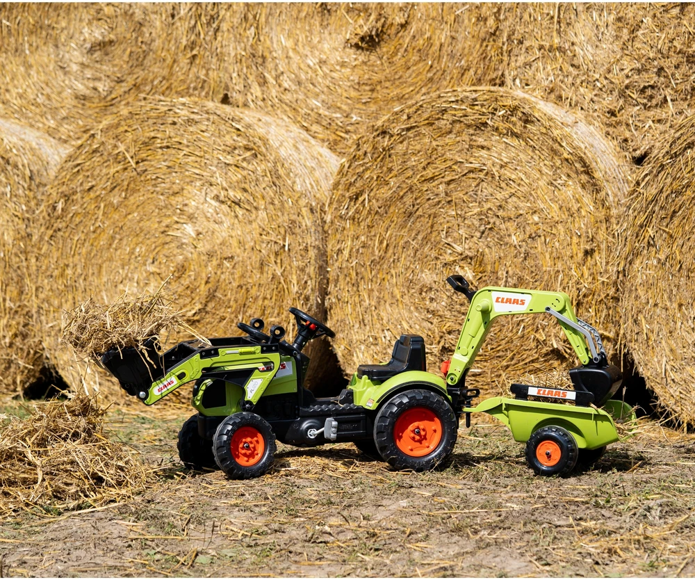Vaikiškas traktorius su priekaba FALK CLAAS Arion Backhoe