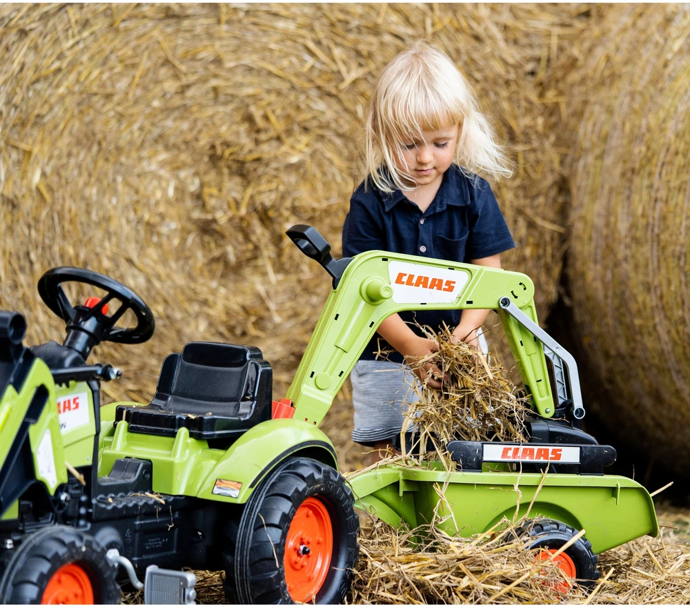 Vaikiškas traktorius su priekaba FALK CLAAS Arion Backhoe