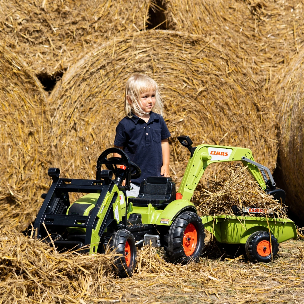Vaikiškas traktorius su priekaba FALK CLAAS Arion Backhoe