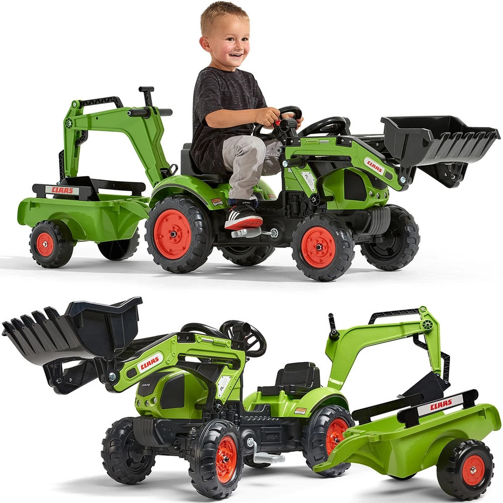 Vaikiškas traktorius su priekaba FALK CLAAS Arion Backhoe