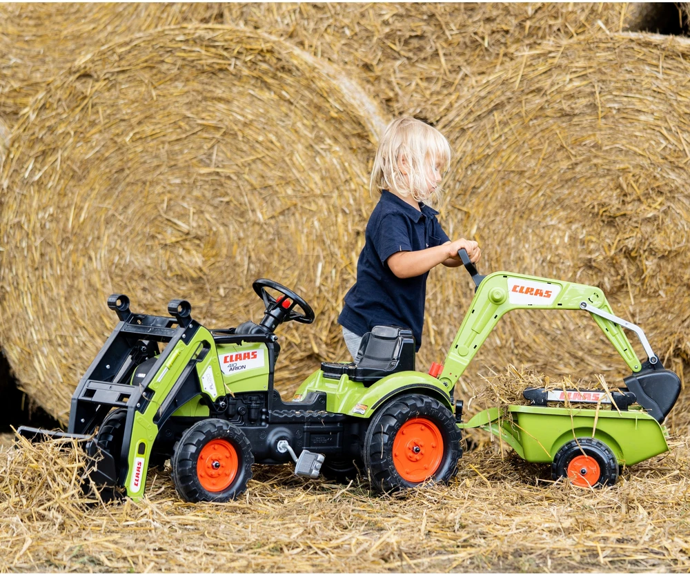 Vaikiškas traktorius su priekaba FALK CLAAS Arion Backhoe